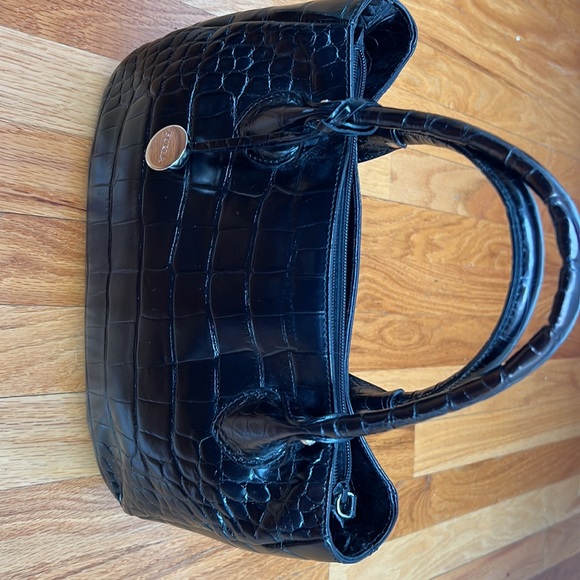 FURLA Croco Embossed Leather Handbag - Picture 3 of 10